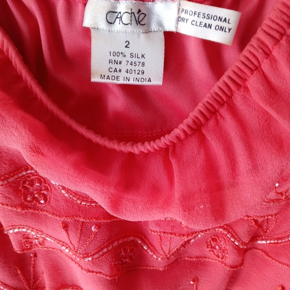 🌹Cache Silk Beaded Blouse🌹 - Picture 3 of 3